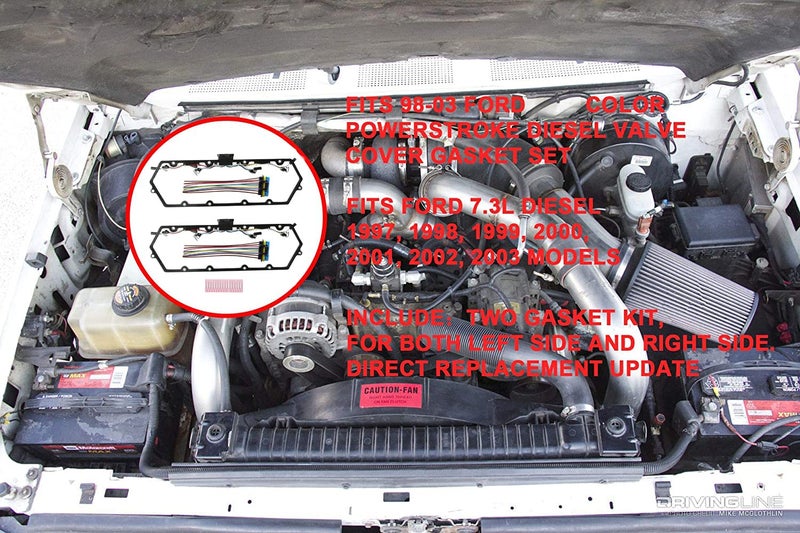 LIYAauto for 98-03 Powerstroke Diesel Valve Cover Gasket Set Ford Powerstroke 7.3L fits 98-03 Ford Truck (OEM:F81Z-6584-AA, F81Z-9D930-AB, 615-201) - Image 2